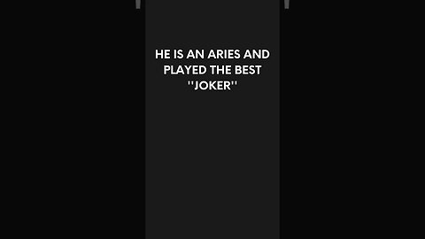 [Aries Facts] This guy played a great ''Joker''