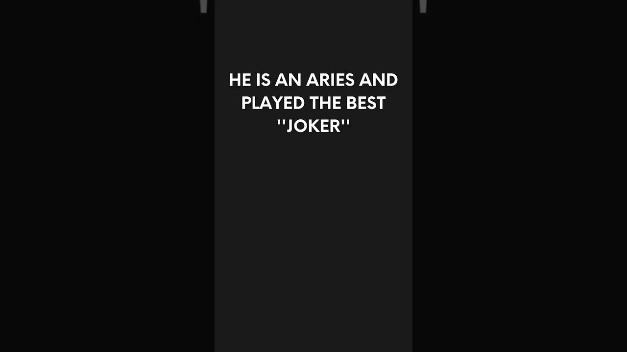 [Aries Facts] This guy played a great ''Joker''