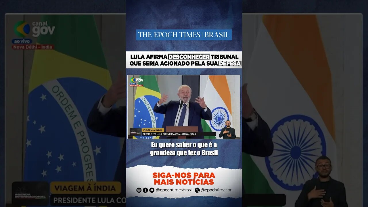 Entrevista coletiva em Nova Delhi, na Índia, Lula disse que não tinha conhecimento do TPI #shorts