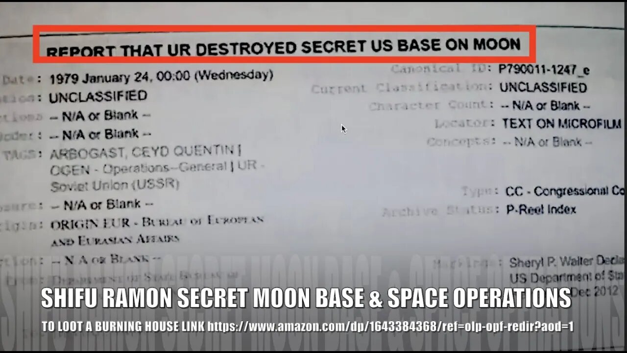 Secret Moon Base & Space Operations, Ret DoD Shifu Ramon