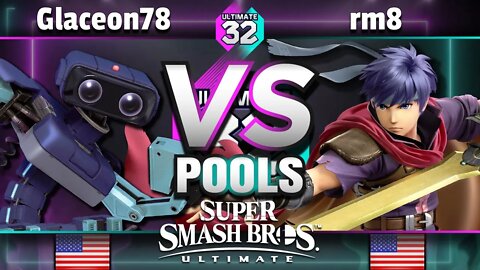 ULTIMATE 32 Pools - ema | Glaceon78 (R.O.B./Banjo) vs. AnG | rm8 (Ike) - Smash Ultimate