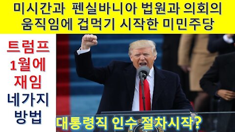미시간과 펜실바니아 주의회의 움직임에 겁먹기 시작한 바이든과 민주당. 트럼프의 헌법소원과 입법부의 트럼프의 재임으로가는 절차를알아본다. (20회)