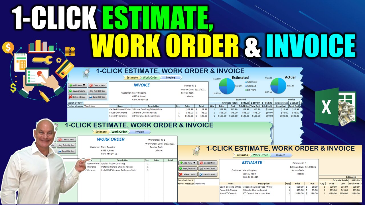 How To Create A 1 Click Estimate, Work Order & Invoice Application In Excel Today [+ FREE DOWNLOAD]