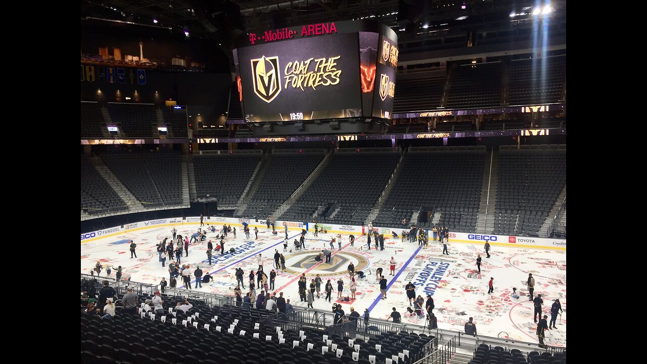 Vegas Golden Knights season ticket holders wrote the team messages of love on the ice