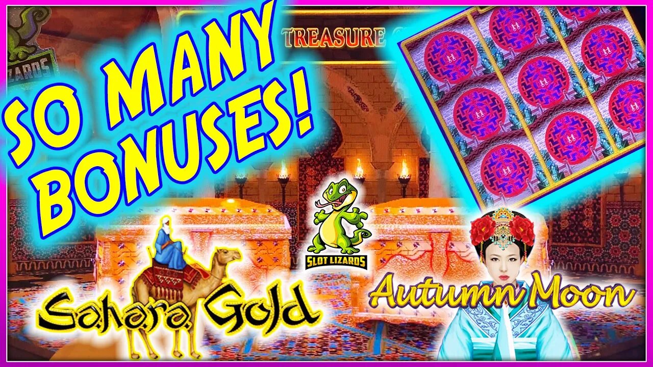 BONUS MANIA WINNING! $25 SPINS! Lightning Link Sahara Gold VS Dragon Link Autumn Moon Slot