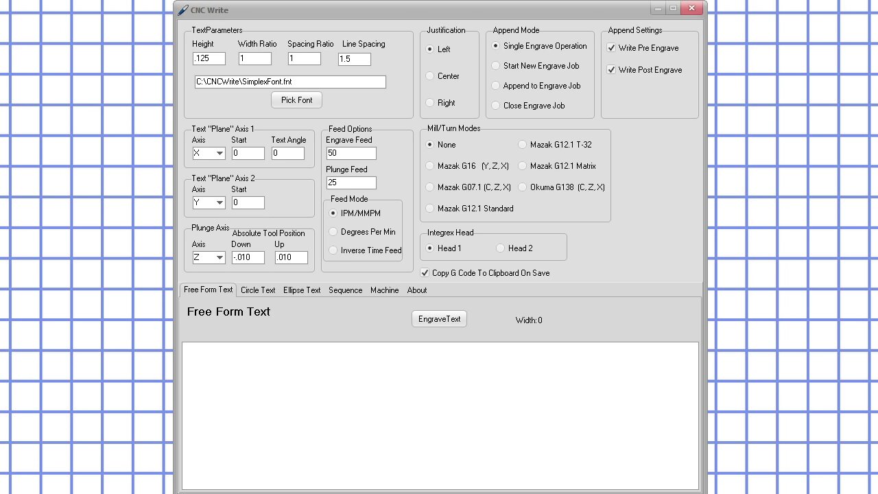 CNC Write User Interface Overview