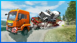 TruckFails | Trucks vs Potholes #241 | BeamNG.Drive |TrucksFails