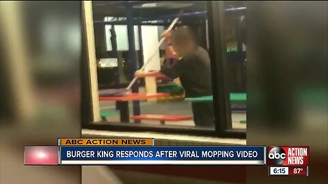 Burger King responds to viral video showing Florida worker mop table top