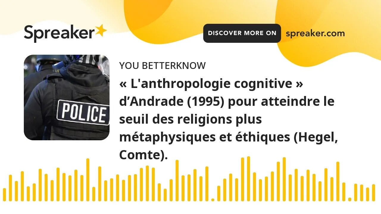 « L'anthropologie cognitive » d’Andrade (1995) pour atteindre le seuil des religions plus métaphysiq