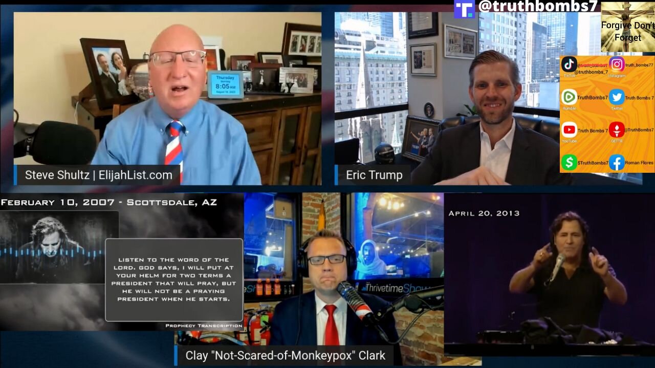 8/18/2022 ERIC TRUMP ON ELIJAH STREAMS THURSDAY MORNING - 8AM PT!