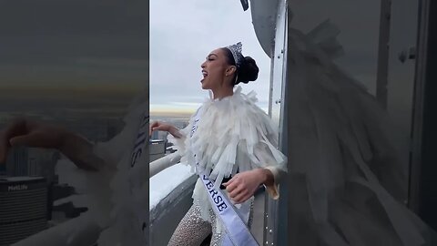 R’Bonney Gabriel Is On Top Of The World #missuniverse2022 #empirestatebuilding #shorts #shortsvideo