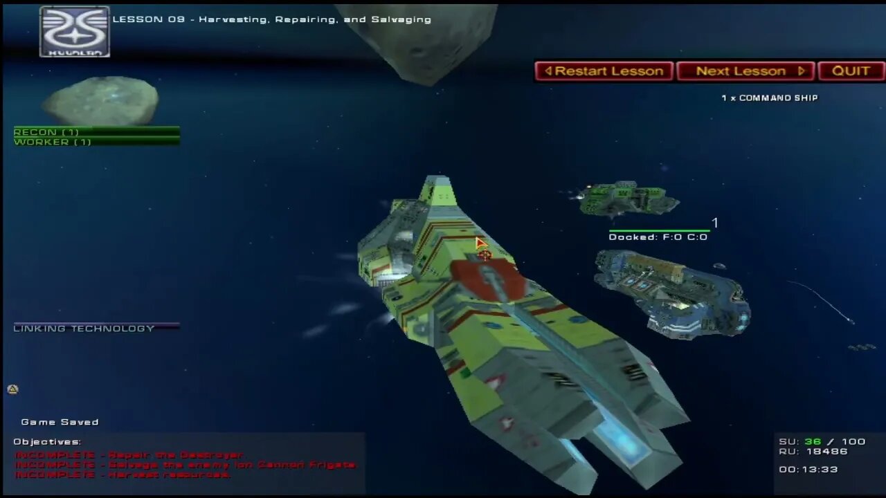 Homeworld Emergence/Cataclysm of doooom; extra lame & slow tutorial gameplay.