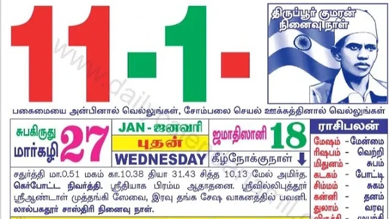 இன்றைய ராசிபலன் ||11|01|2023 |புதன்கிழமை||Today Rasi Palan | Daily Horoscope