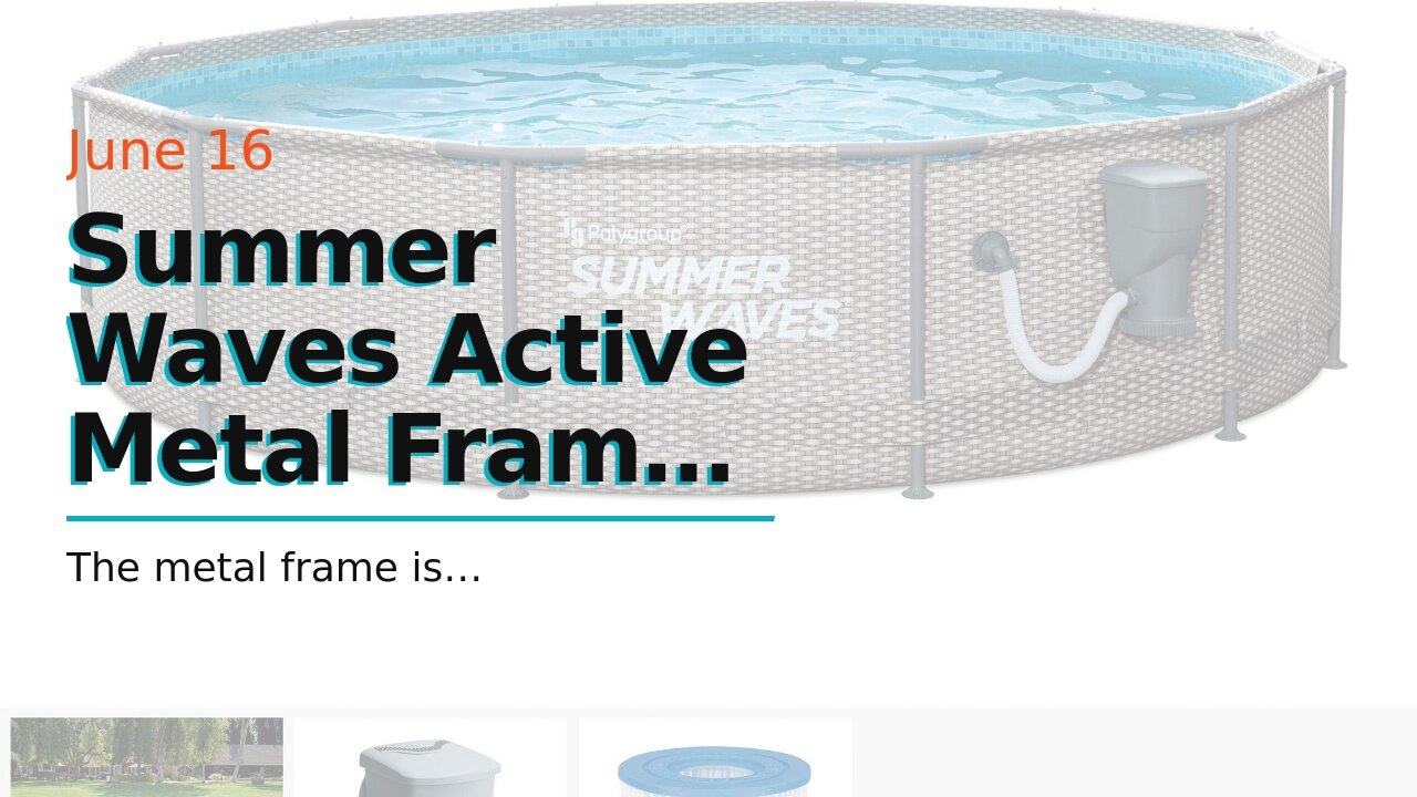 Summer Waves Active Metal Frame 12 Foot x 33 Inch Round Above Ground Swimming Pool Set with Fil...