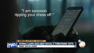 Woman claims boss sent sextual & threatening texts