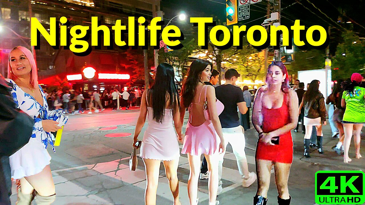 【4K】Hot Nightlife 🔥 Downtown Toronto Canada 🇨🇦