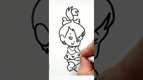 How to draw and paint Pebbles Flintstone