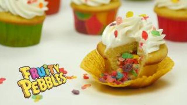 Fruity Pebbles Filled Cupcakes