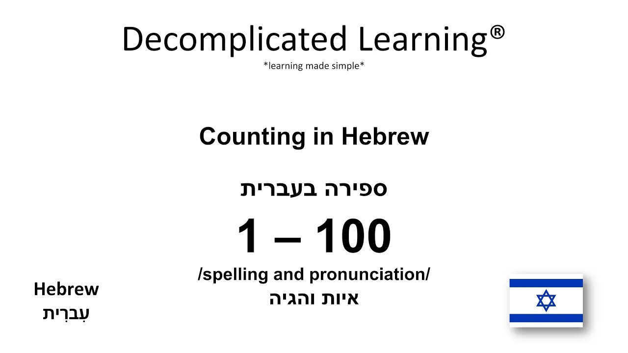 Learn Counting in Hebrew numbers 1 - 100