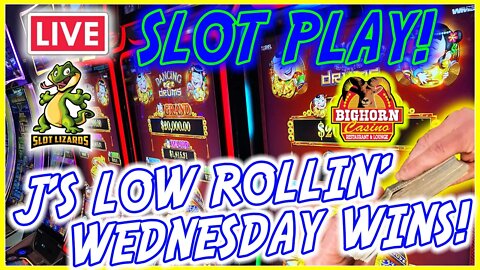 🔴 LIVE SLOT PLAY! J'S LOW ROLLIN' WEDNESDAY JACKPOT WINS! EPISODE 14!