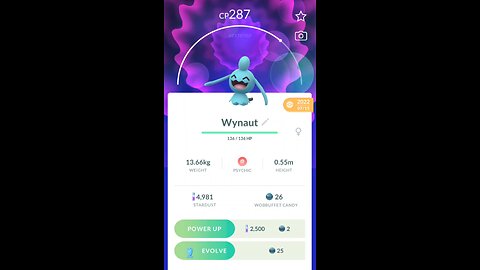 Wynaut Evolves into Wobbuffet in Pokemon GO #Pokemon #PokemonGO