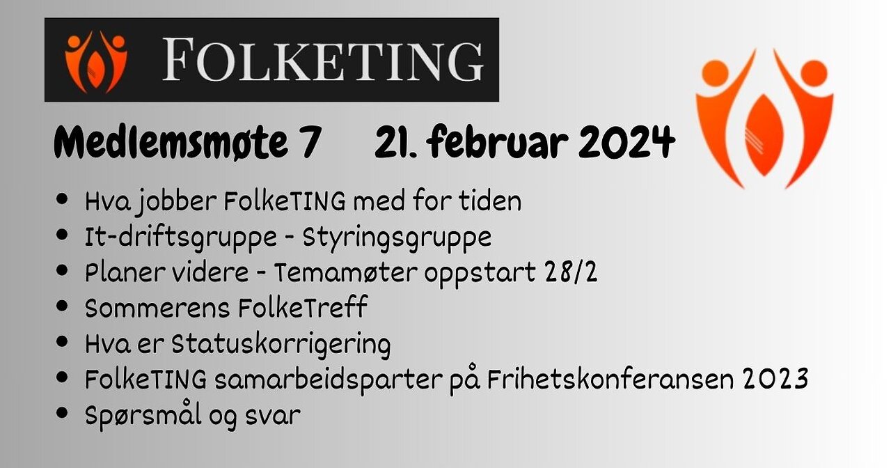 FolkeTING medlemsmøte nr 7 - 21/2-24