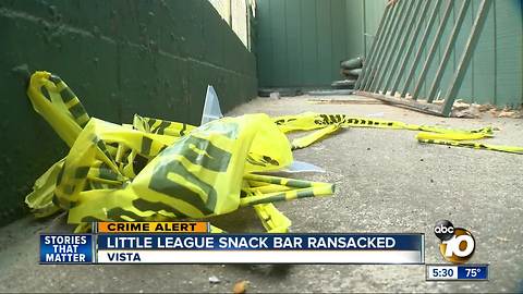 Little League snack bar ransacked