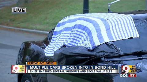 Vandals break windows in more than a dozen cars in Bond Hill