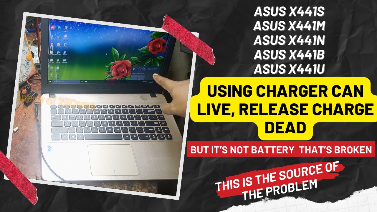 HOW TO SOLVE ASUS X441S, X441M, X441N, X441U, X441B LAPTOP DEAD WITHOUT CHARGER