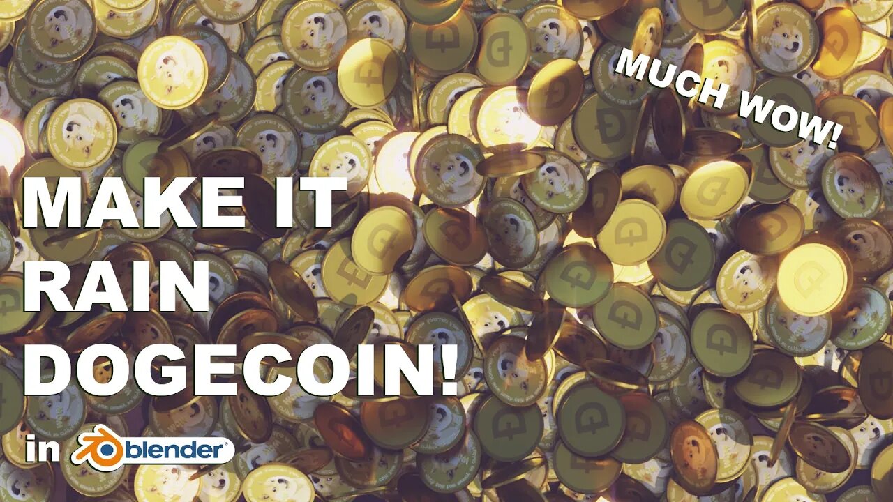 How to make it rain DOGECOIN in Blender