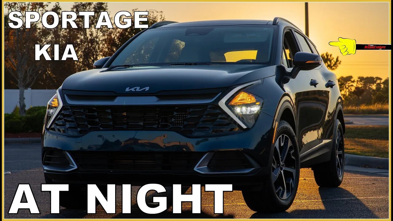 AT NIGHT: 2023 Kia Sportage Hybrid EX AWD - Interior & Exterior Lighting Overview