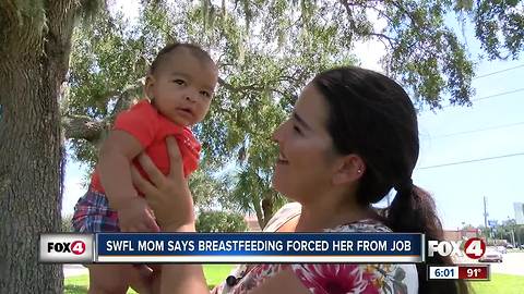 Mom claims she was let go for breastfeeding