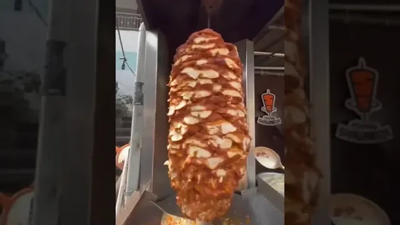 Bulky Slab of Chicken Shawarma in Dubai #streetfood #shorts