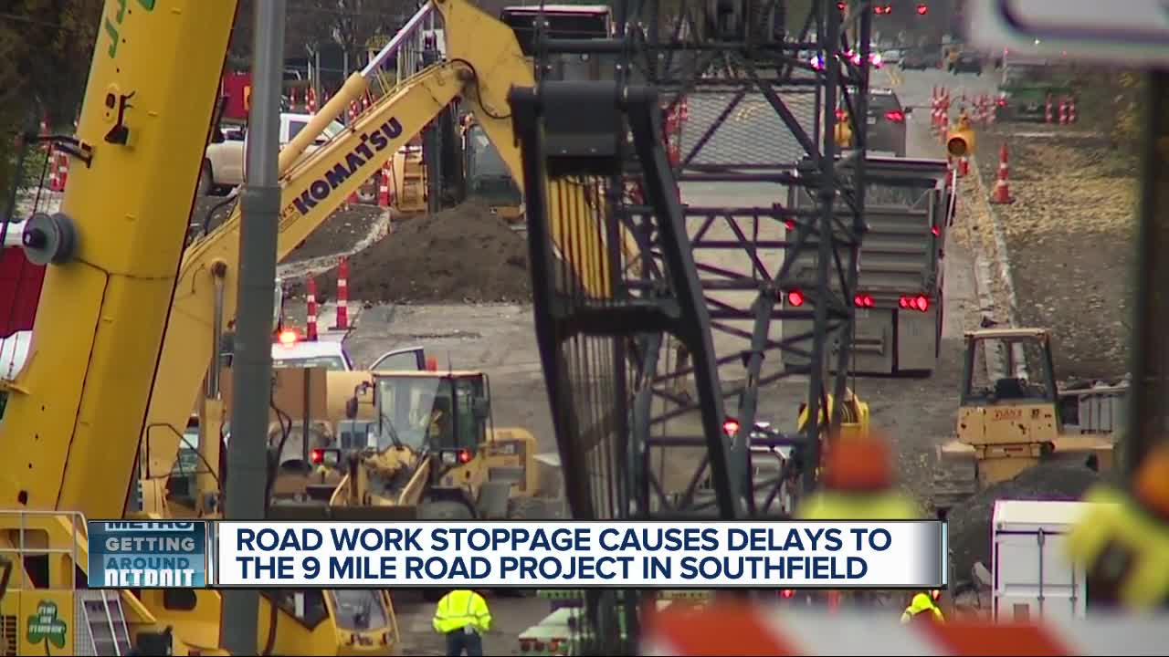 Road work stoppage causes delays to 9 Mile project