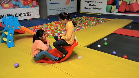 kids enjoying in trampoline park