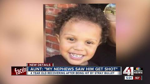 4-year-old recovering after he was hit by bullet Saturday