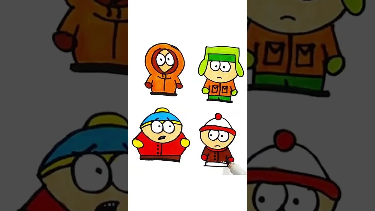 How to draw and paint South Park #shorts