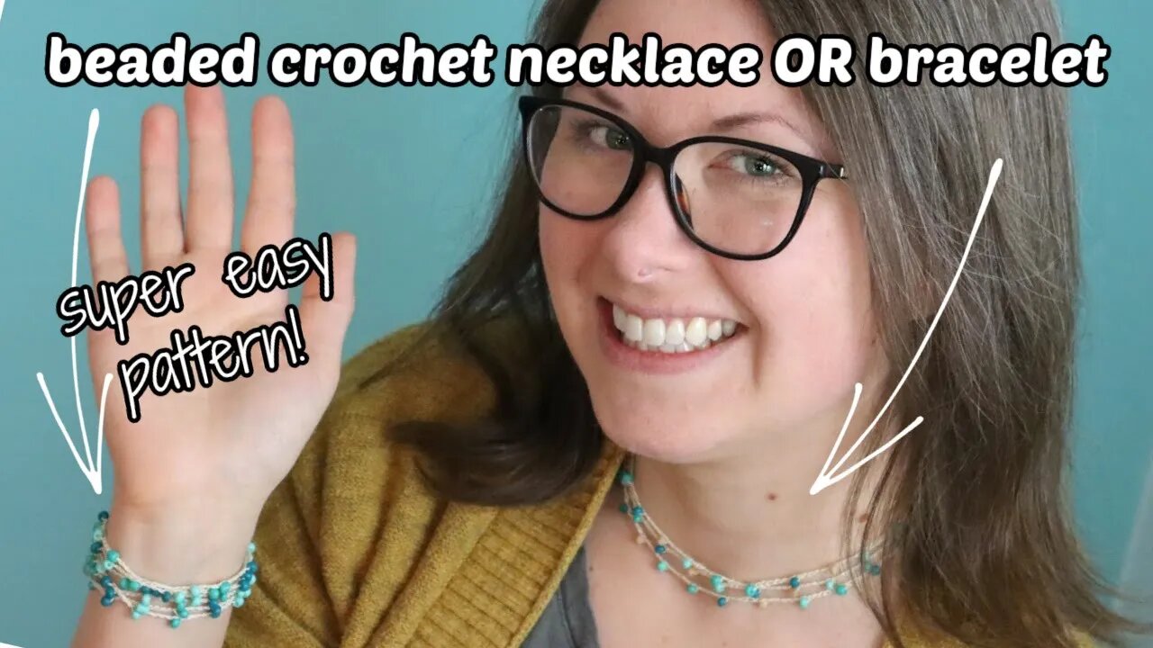 DIY Crochet Beaded Necklace (Easy Free pattern!)