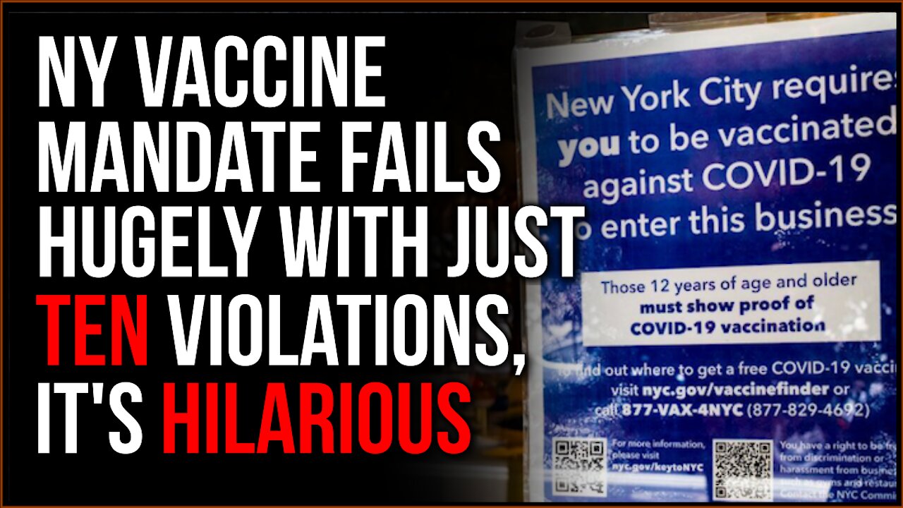 NY Vax Mandate For Restaurant FAILS Epically And It's HILARIOUS