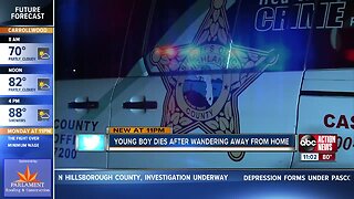 Young boys dies after wandering away from home