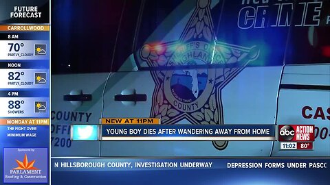 Young boys dies after wandering away from home