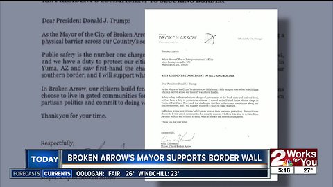 Broken Arrow mayor supports President Trump's border wall