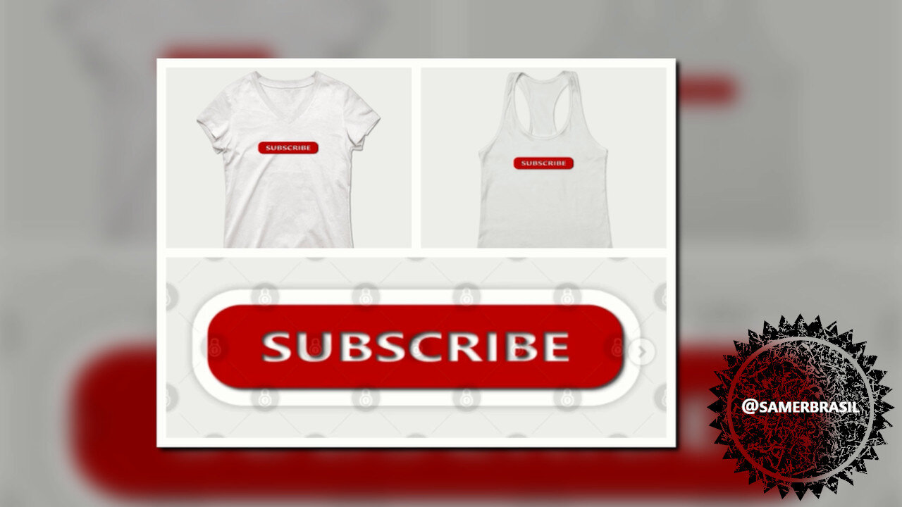 YOUTUBE. SUBSCRIBE T-SHIRT, SOCIAL MEDIA. SAMER BRASIL (TEEPUBLIC)