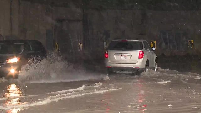 Canal Road flooding behind Tower City