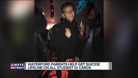 Waterford parents help get suicide lifeline of all student ID cards