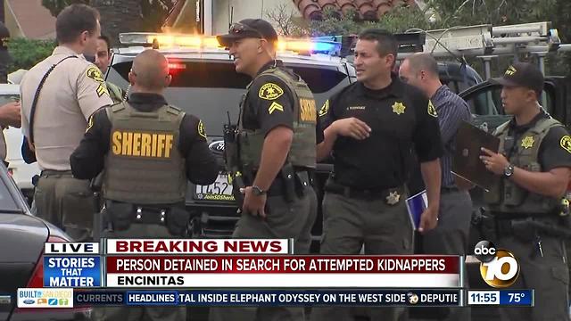 Person detained in search for Encinitas attempted kidnappers