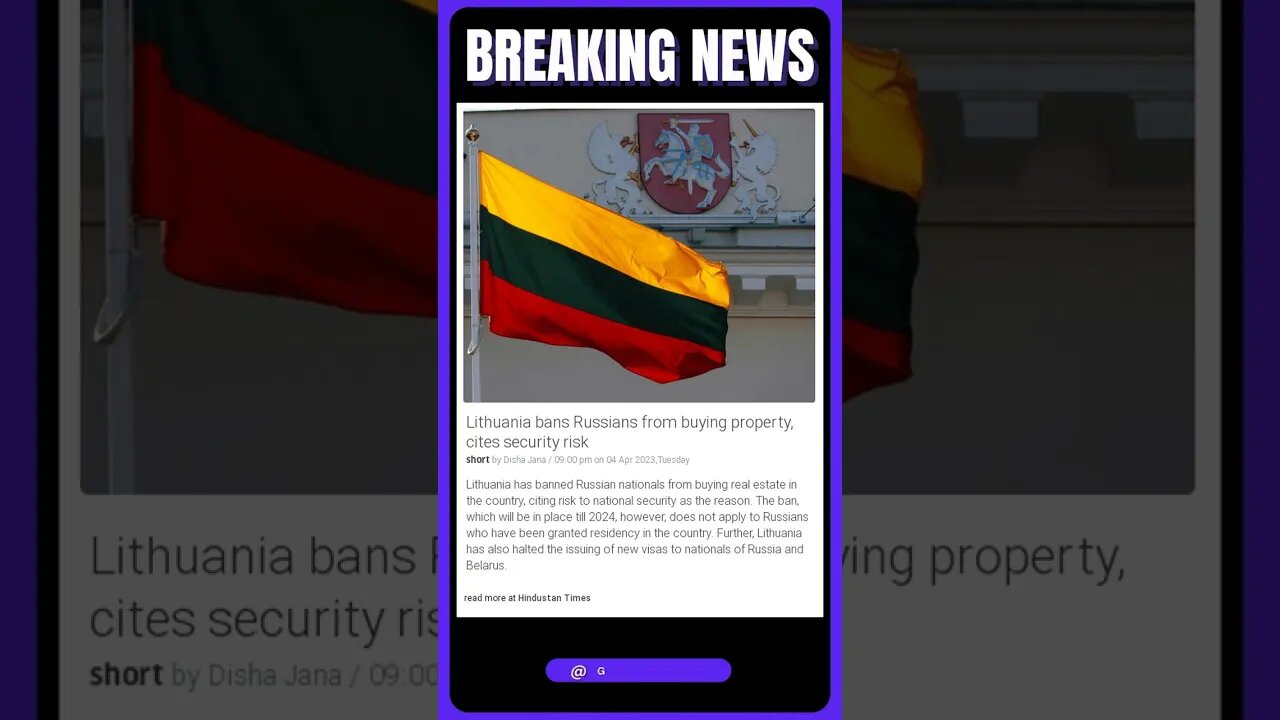 Lithuania Takes Measures: Russian Citizens Banned from Property Purchases Until 2024!