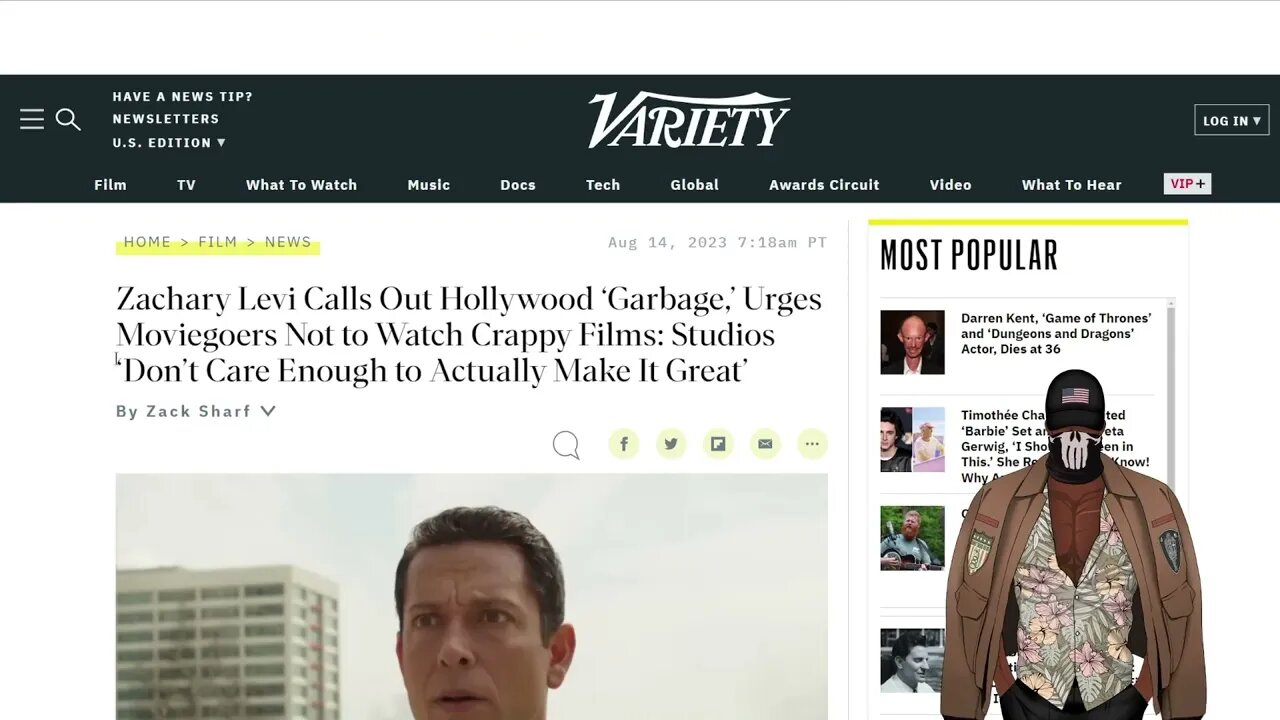 ZACHARY LEVI TELLS FANS TO STOP "CONSOOMING" HOLLYWOOD GARBAGE.