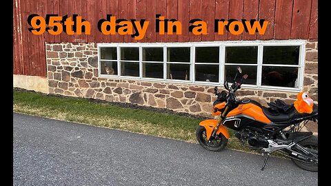 95 days in a row of motorcycle riding toward 365 day goal. Talking about culture and individuality