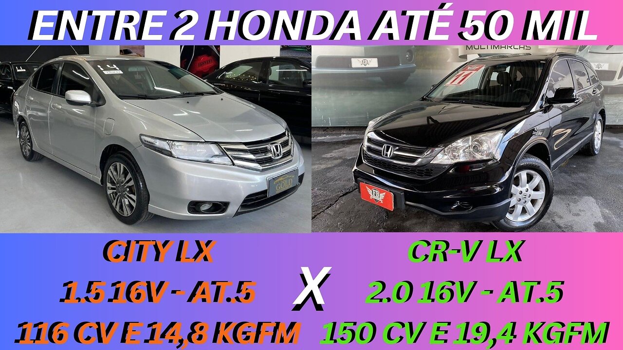 ENTRE 2 CARROS - HONDA CITY X HONDA CR-V -TUDO QUE VC QUER-PREÇO, CONFORTO, CONSUMO E CONFIÁBILIDADE